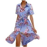 Кетрио Сонце Фустан - Летен Печатен Фустан Фустан Со Кратки Ракави Тесен Фустан Фустан На Плажа Фустан Од Сонце Фустан Од Кошула