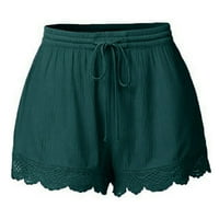 Pgeraug панталони за жени чипка плус големина јаже вратоврска шорцеви јога спортски панталони хеланки панталони хеланки зелени
