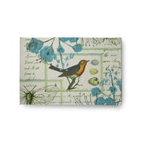 Едноставно Daisy 2 '3' Explorer Blue Singing Bird Spring Chenille килим
