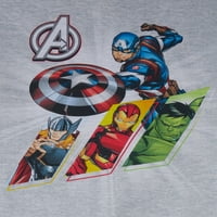 Класичен врв на долги ракави на The Avengers Boys, сет за пижами, 2 парчиња, големини 4-10