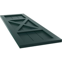 Ekena Millwork 12 W 78 H True Fit PVC Center X-Board Farmhouse Fixed Mount Sulters, Thermal Green