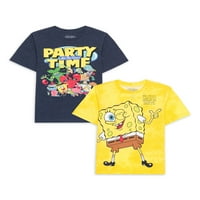 Spongebob SquarePants Момци за момчиња Вибс Вибс Графичка маица, 2-пакувања, големини 4-18