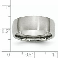 Не'рѓосувачки челик четкан половина тркалезен венчален прстен со големина 7. Човек класичен куполен моден накит за подароци