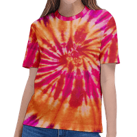 Врзајте боја, женски кратки ракави модна летна обична маица