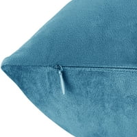 Clara Clark Plush цврста декоративна микрофибер плоштад фрлање перница со фрлање перница за кауч, сино небо, 22 x22
