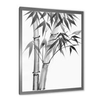 DesignArt 'Гроздобер црно -бел бамбус' Традиционално врамен уметнички принт