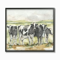 СТУПЕЛ ИНДУСТРИИ Крав пасишта Фарм пејзаж животно акварел сликање врамена wallидна уметност од Итан Харпер