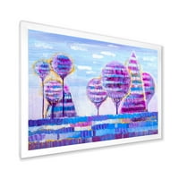 DesignArt „Виолетова боја на дрво впечаток пејзаж I“ модерен врамен уметнички принт