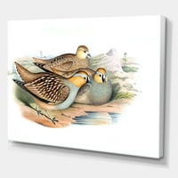 Антички птици во уметничкото печатење на платното на диви III