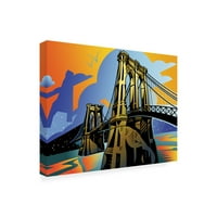 Трговска марка ликовна уметност „Бруклин мост NYујорк“ платно уметност од Дејвид Костент