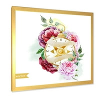 DesignArt „Компас меѓу традиционалните врамени уметнички печати на цвеќињата