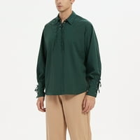 хаксмну мажи ренесанса стенд-ап јака најт кошула врвот чипка до панталони панталони зелена м