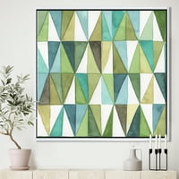 DesignArt 'Геометриски зелен триаголник III' MIDNCENTURY Модерно преодно платно