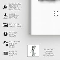 Пистата Авенија Градови и Skylines wallидни уметности Платно ги отпечати „Скотсдејл акварел“ во градовите на САД - црна, бела