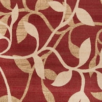 Уметнички ткајачи Рајли Цветна област, темно црвена, 6'7 9'6