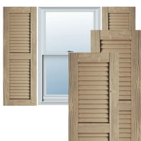 Ekena Millwork 18 W 32 H Rustic Two Two Equal Louver Sandblasted Fau Wood Sulters, Prided Tan