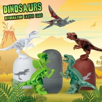 Јајца од диносаурус Исполнети Со Играчки Градежни Блокови Од Диносауруси, Префилирани Пластични Јајца Од Диносаурус За Деца