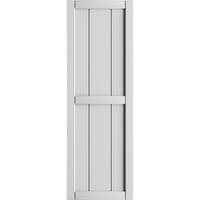 Ekena Millwork 1 8 W 54 H TRUE FIT PVC, три ролетни за табли со табла-n-batten, недовршени