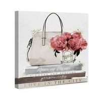 Wynwood Studio Fashion and Glam Wall Art Canvas отпечатоци од чанти и книги за читање во есенски чанти - бели, розови