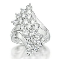 Jayеј срце дизајнира стерлинг сребро симулиран бел дијамантски коктел прстен