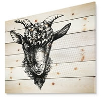 Дизајн Аарт „Црна коза“ фарма куќа за животни, печатење на природно бор дрво
