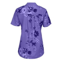 Патоллав Лето Блузи За Жени Сплит Вратот Кошули Цвет Печатење Елегантни Блузи