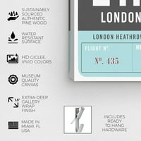 ВИНВУД СТУДИО Градови и Skylines Wall Art Canvas отпечатоци „Лондонски багаж“ Европски градови - Сина, сива боја
