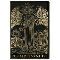 Студио Wynwood Студио Духовна и религиозна wallидна уметност платно „Темперамент тарот“ астрологија - злато, црно