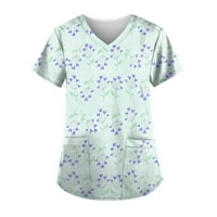 Leyенски блуза за жени, персонализиран принт, кратки ракави со кратки ракави, кои работат маици, светло сино с