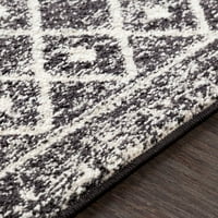 Уметнички ткајачи Елазиз Геометриска област килим, црна, плоштад 6 '