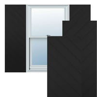 Ekena Millwork 15 W 74 H TRUE FIT PVC Diagonal Slat модерен стил фиксирани ролетни за монтирање, црна